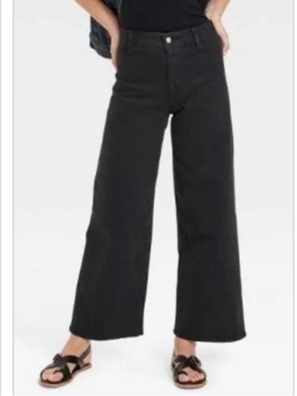 Universal‎ Thread Sailor Wide Leg High Rise washed black jeans Sz 4
